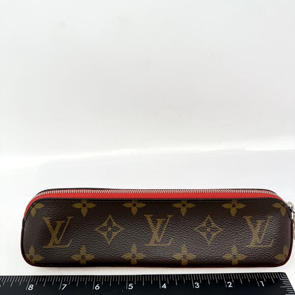 Louis Vuitton Monogram Elizabeth Pencil Pouch Case Red Gi0009 Trous RARE NEW - Picture 6 of 14